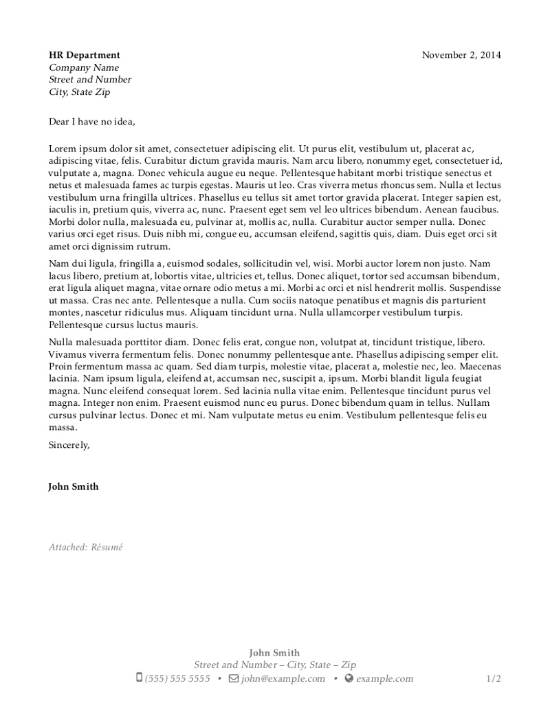 latex application cover letter template